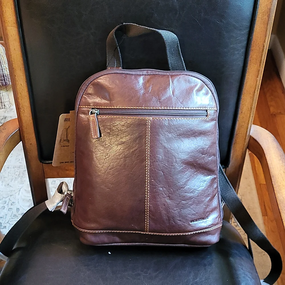 Jack Georges Voyager convertable backpack/crossbody bag,  buffalo leather Nwt